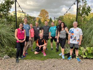 Specialist exercise instructor Graham Kavanagh running a group fitness session.